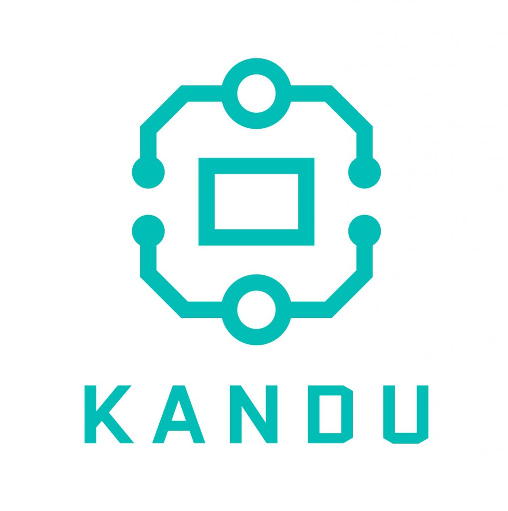 KANDU logo turkis og hvit